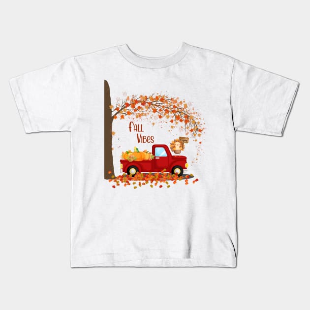 Fall Vibes Kids T-Shirt by Athikan